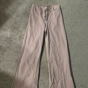 Robertson + Rodeo Mauve Wide Leg Raw Hem Jeans – Medium